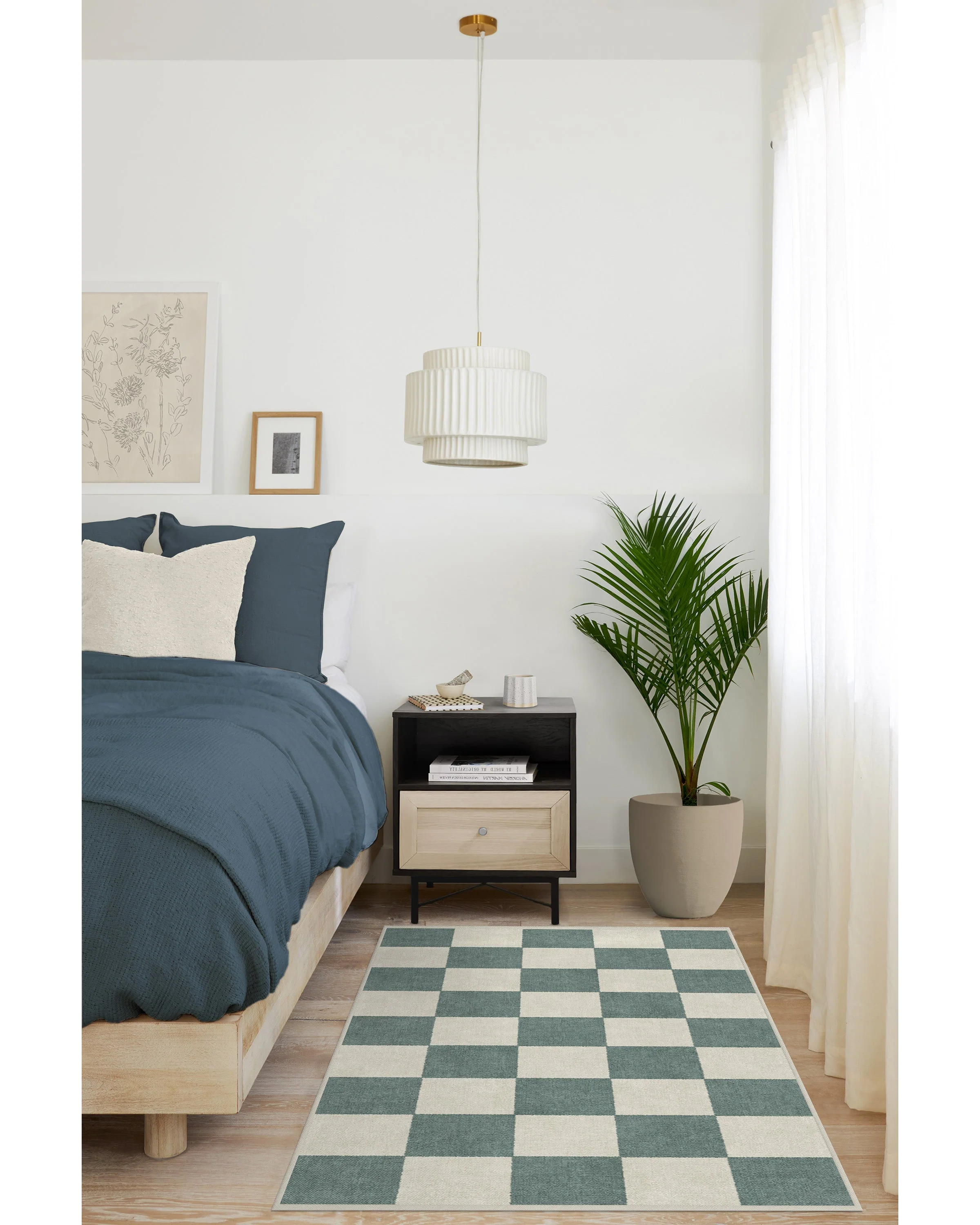 Jaque Checkered Slate Green Rug