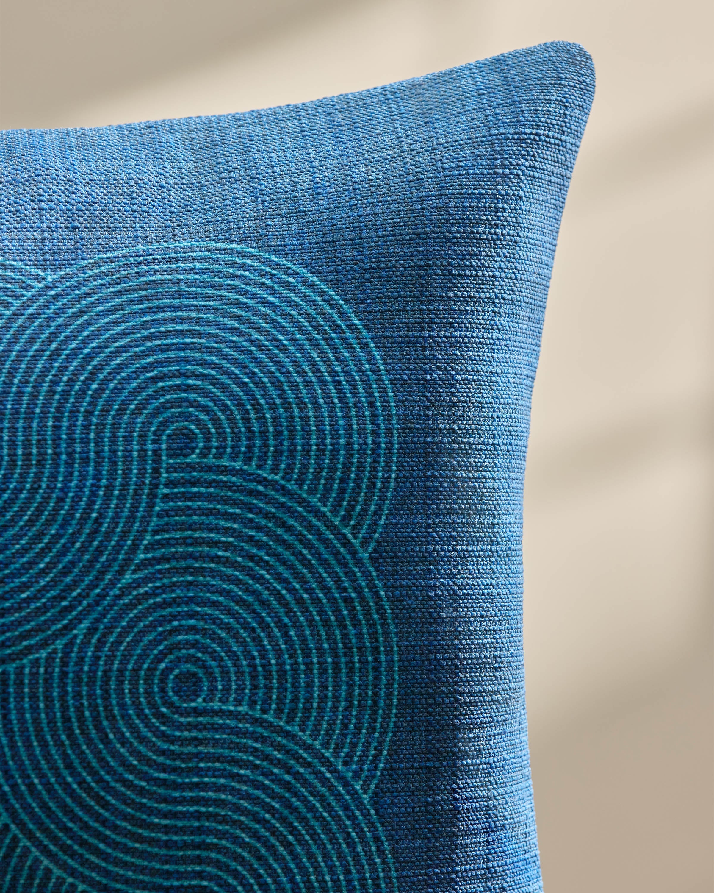 Pompidou Blue Woven Throw Pillow by Jonathan Adler