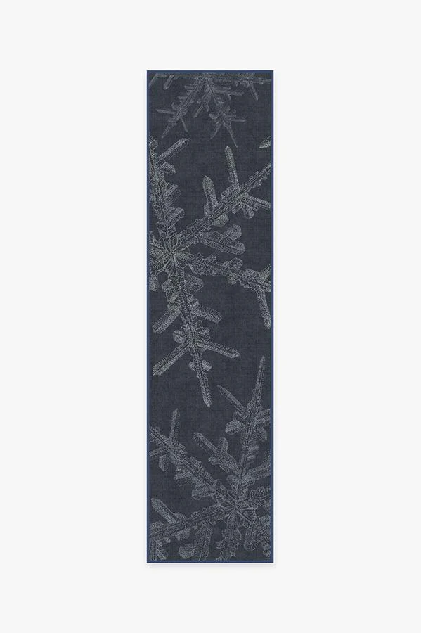 Snowflake Navy Flatwoven Rug