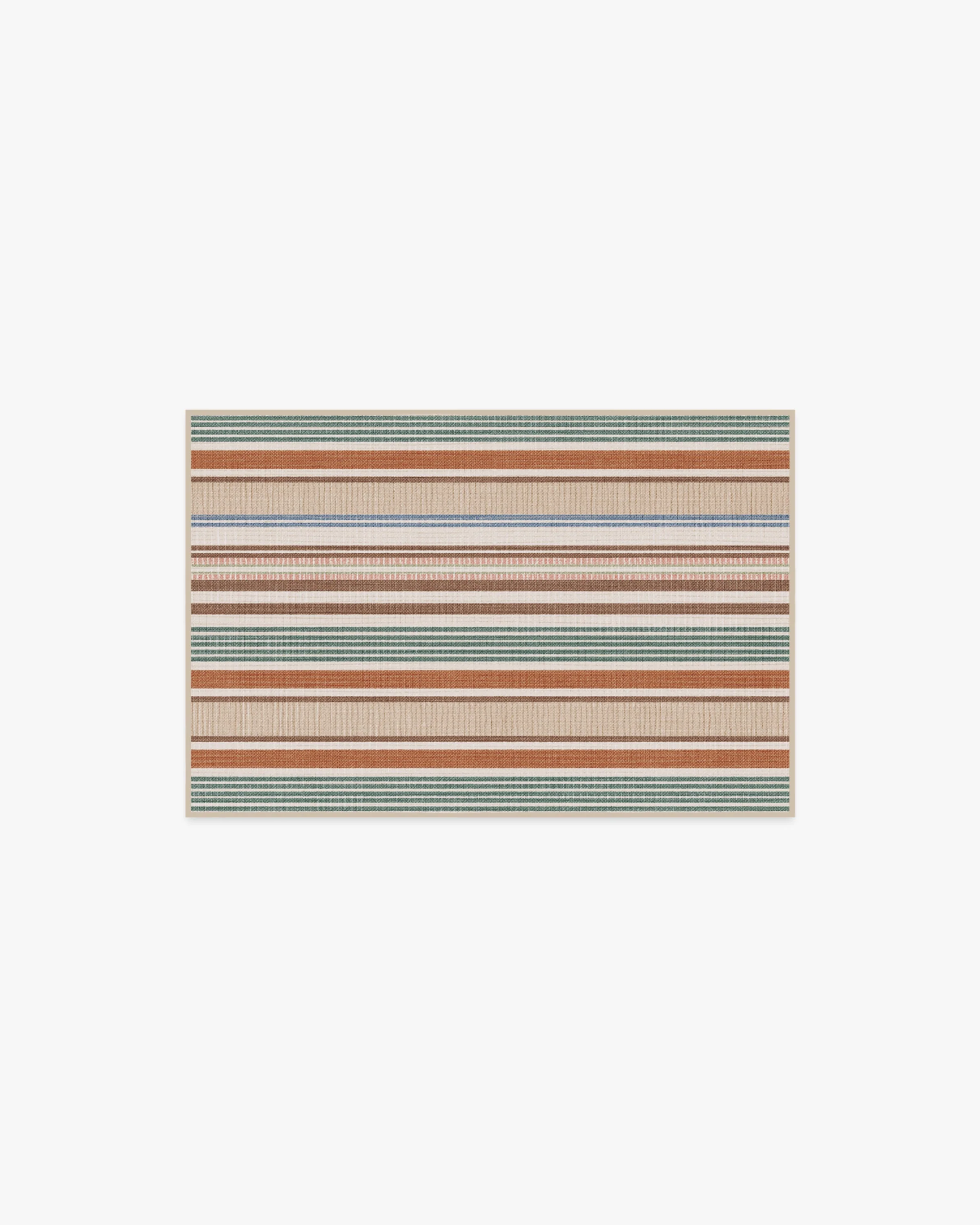 Tropez Stripe Red Multicolor Flatwoven Rug