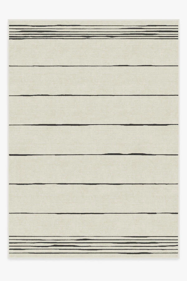 Clea Ivory & Black Flatwoven Rug by The Home Edit