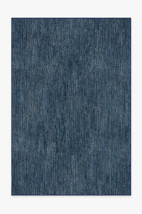 Chunky Solid Blue Outdoor Rug