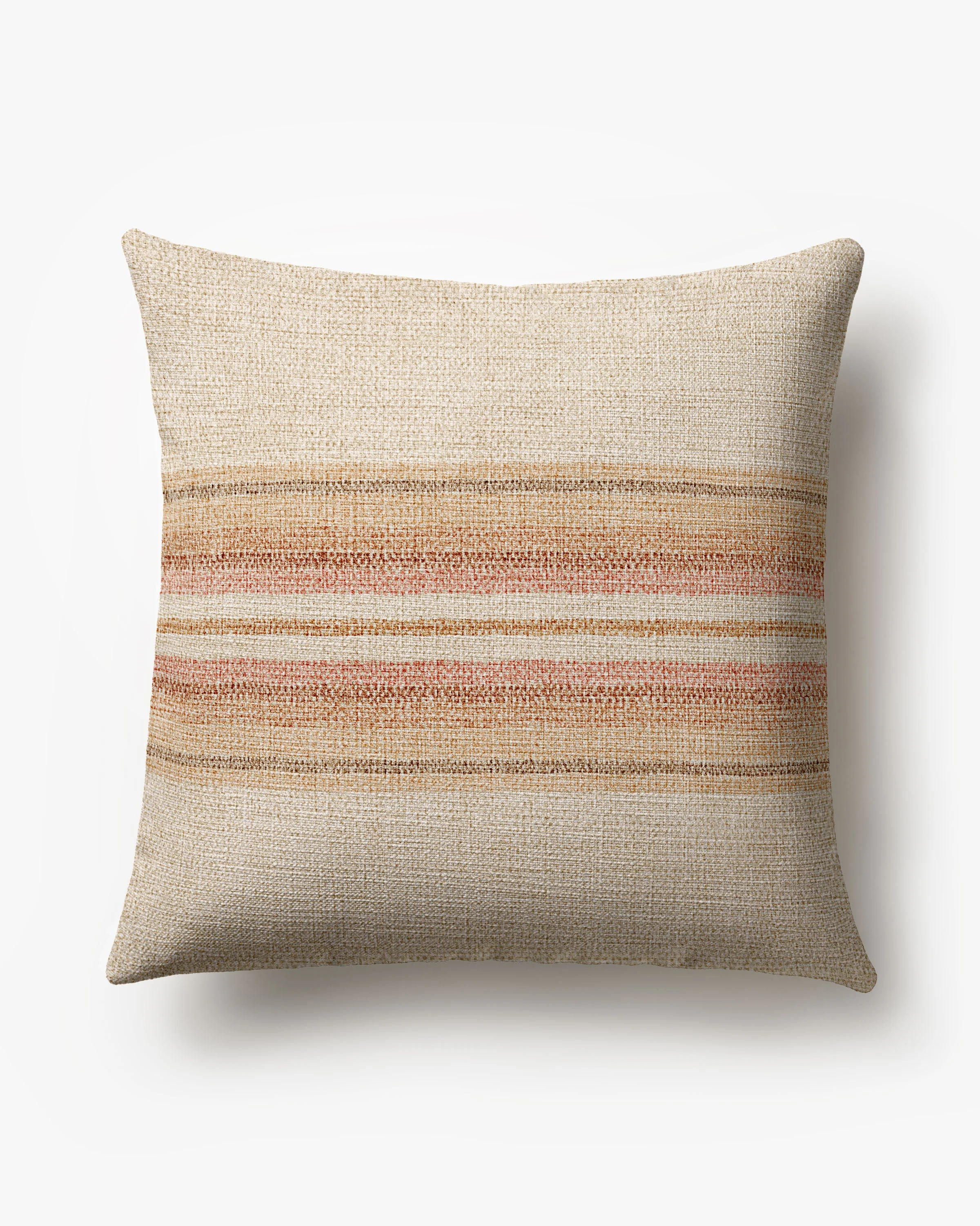 Ida Stripe Vintage Coral Woven Throw Pillow