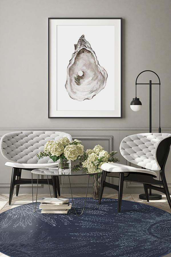 Jellyfish Bloom Navy Flatwoven Rug