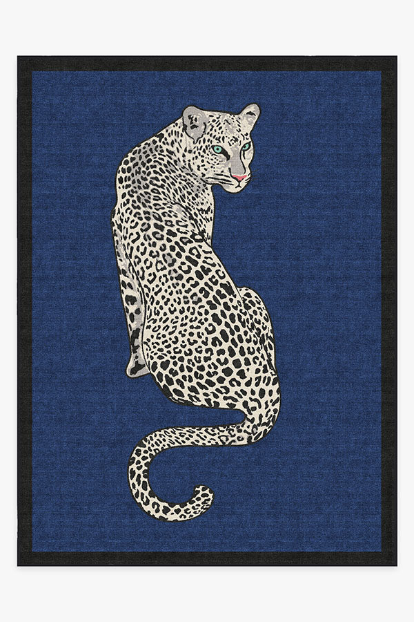 Snow Leopard Sapphire Rug by Jonathan Adler