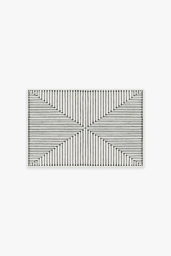 Jonathan Adler Inkdrop Black & Ivory Flatwoven Rug