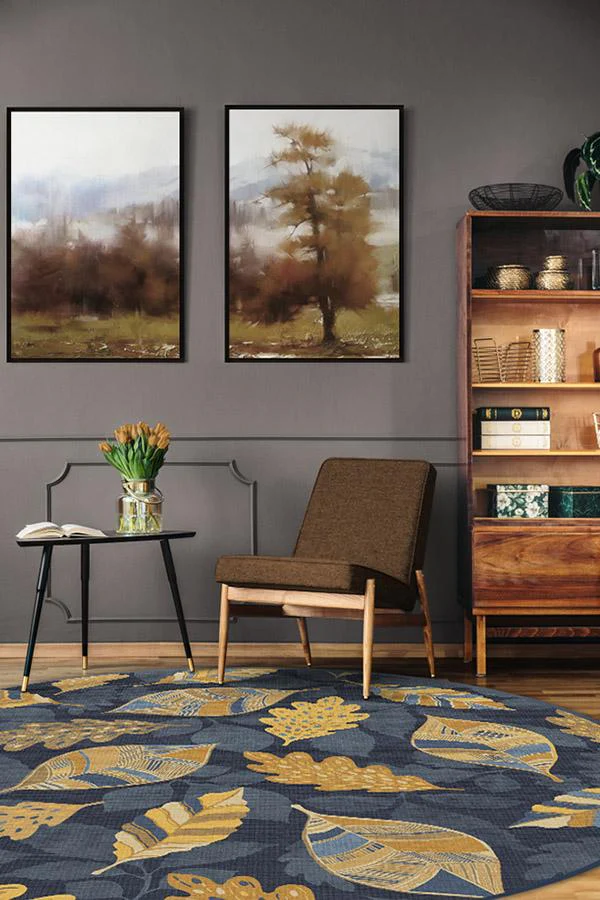 Aurelia Navy Gold Flatwoven Rug