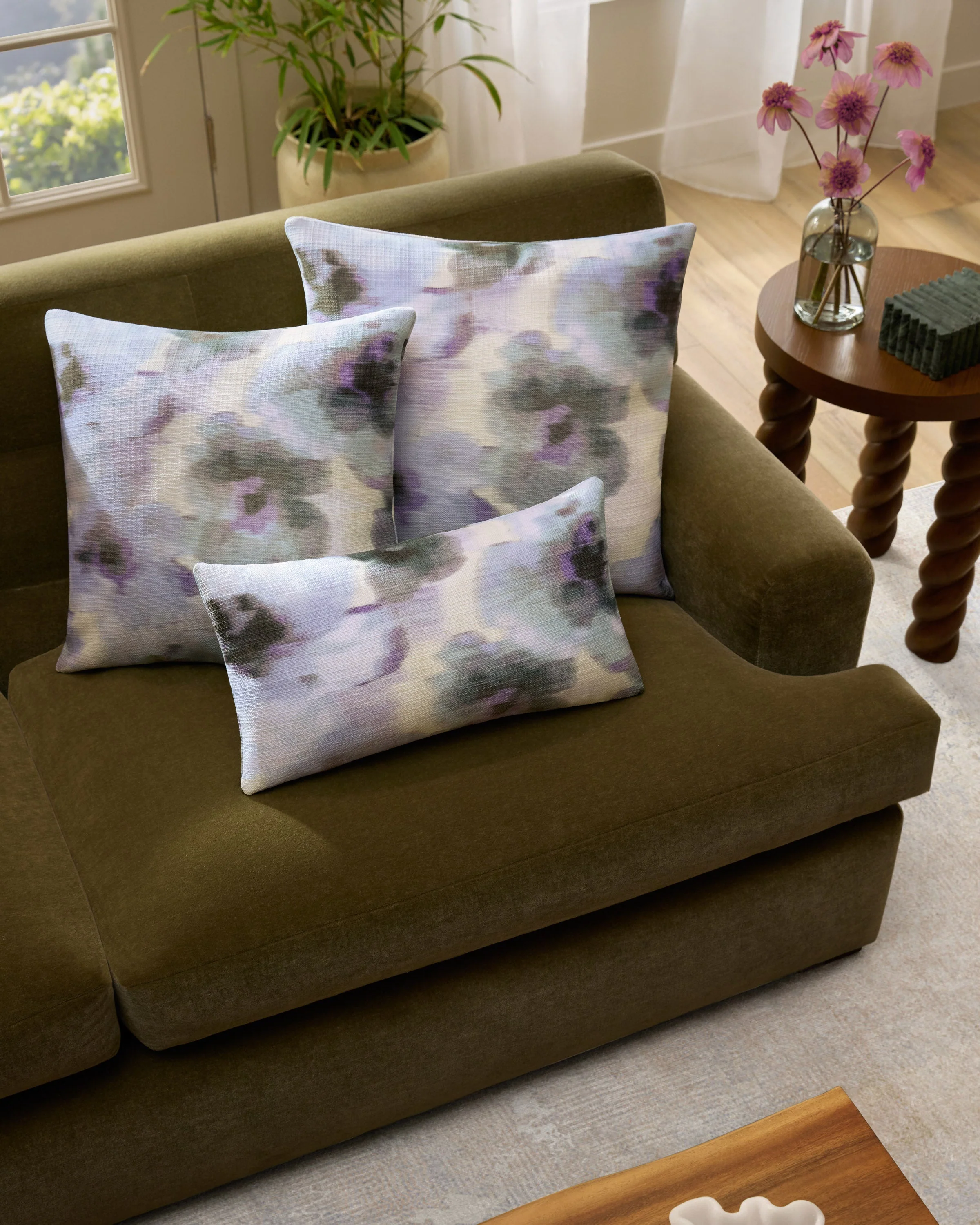 Emma Lavender Woven Throw Pillow