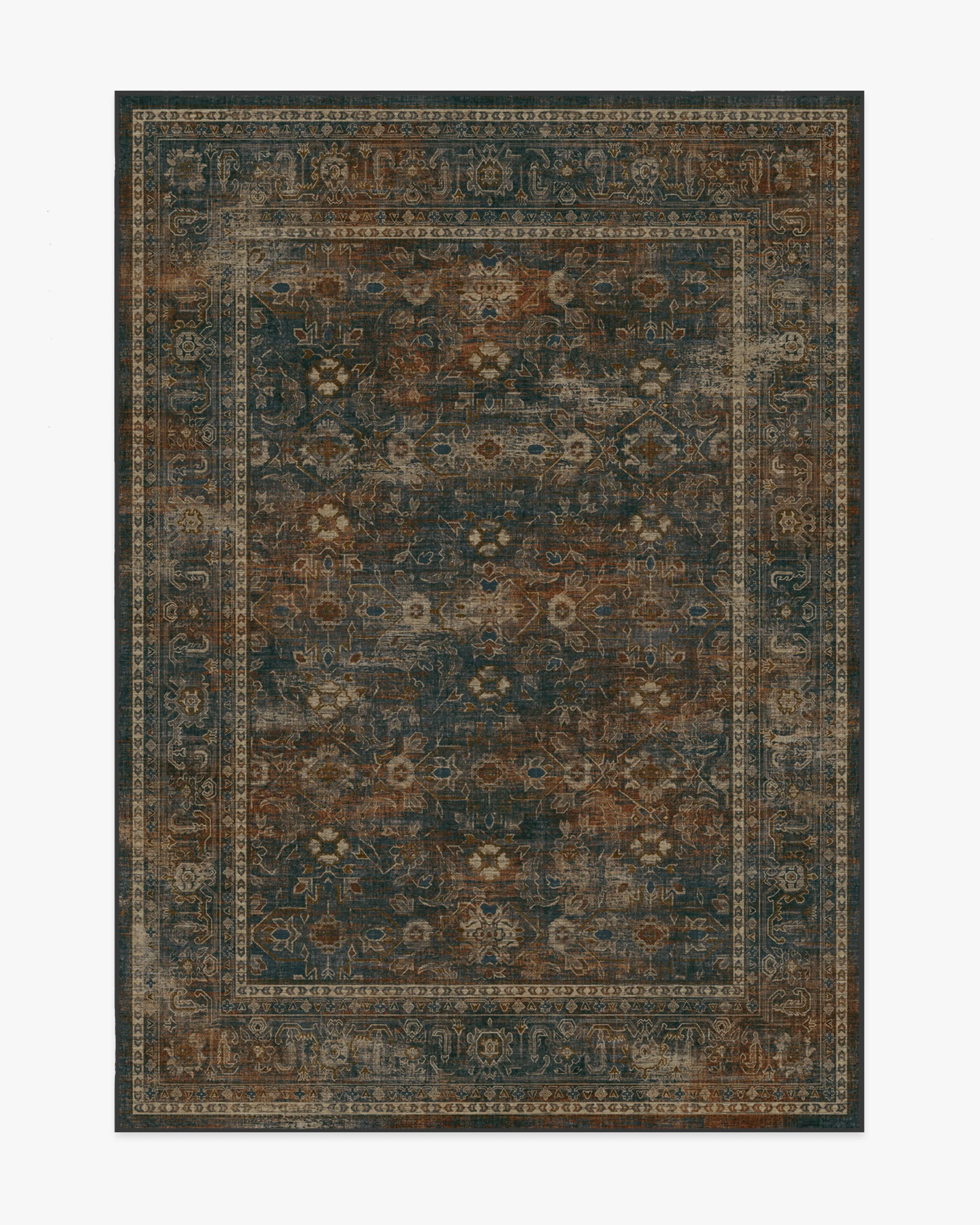 Ophelia Navy & Redwood Flatwoven Rug