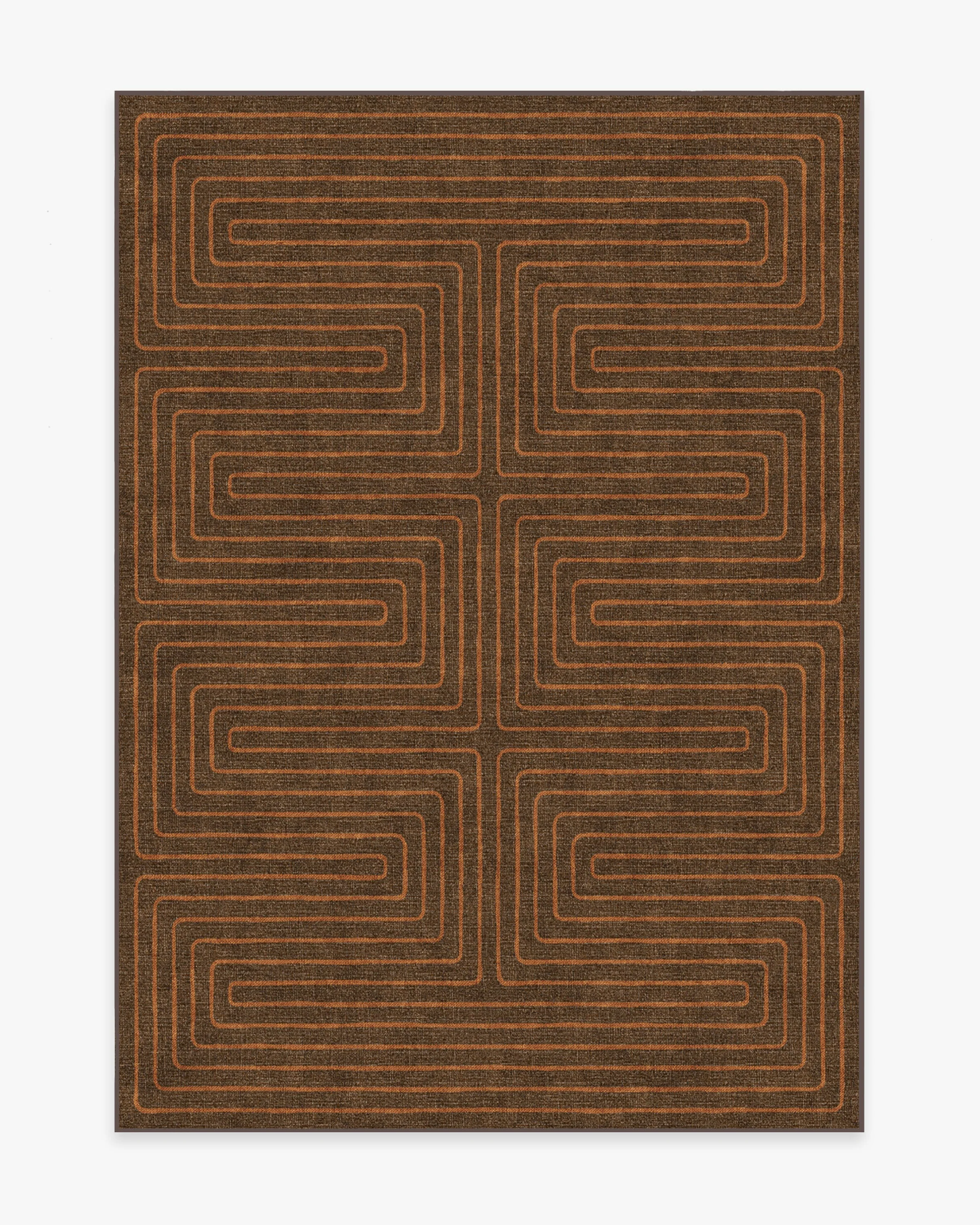 Labyrinth Brown & Orange Rug by Jonathan Adler