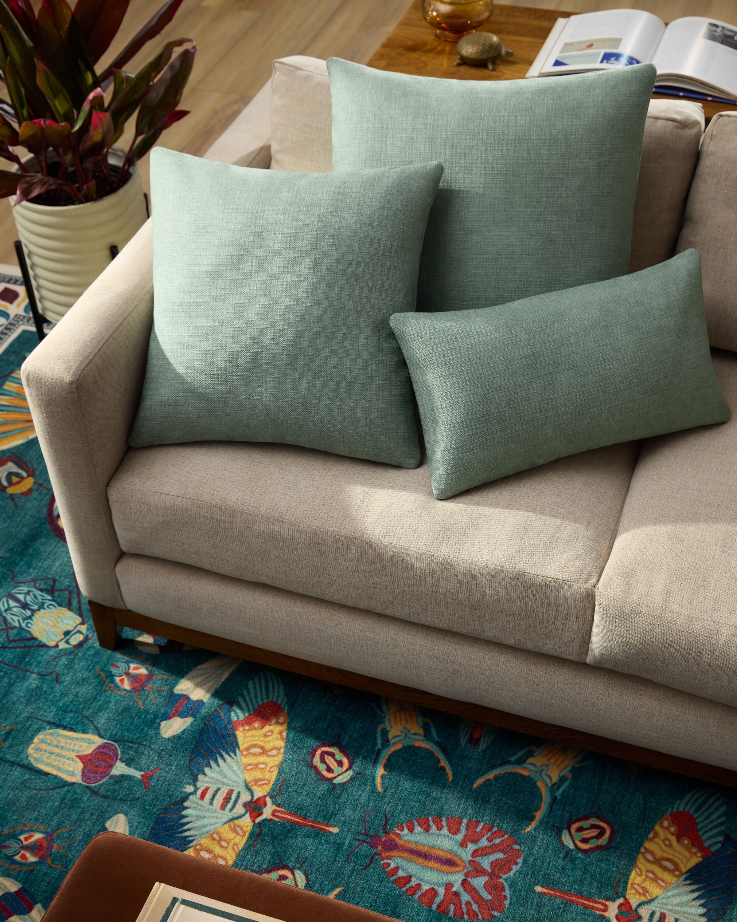 Sage Woven Throw Pillow