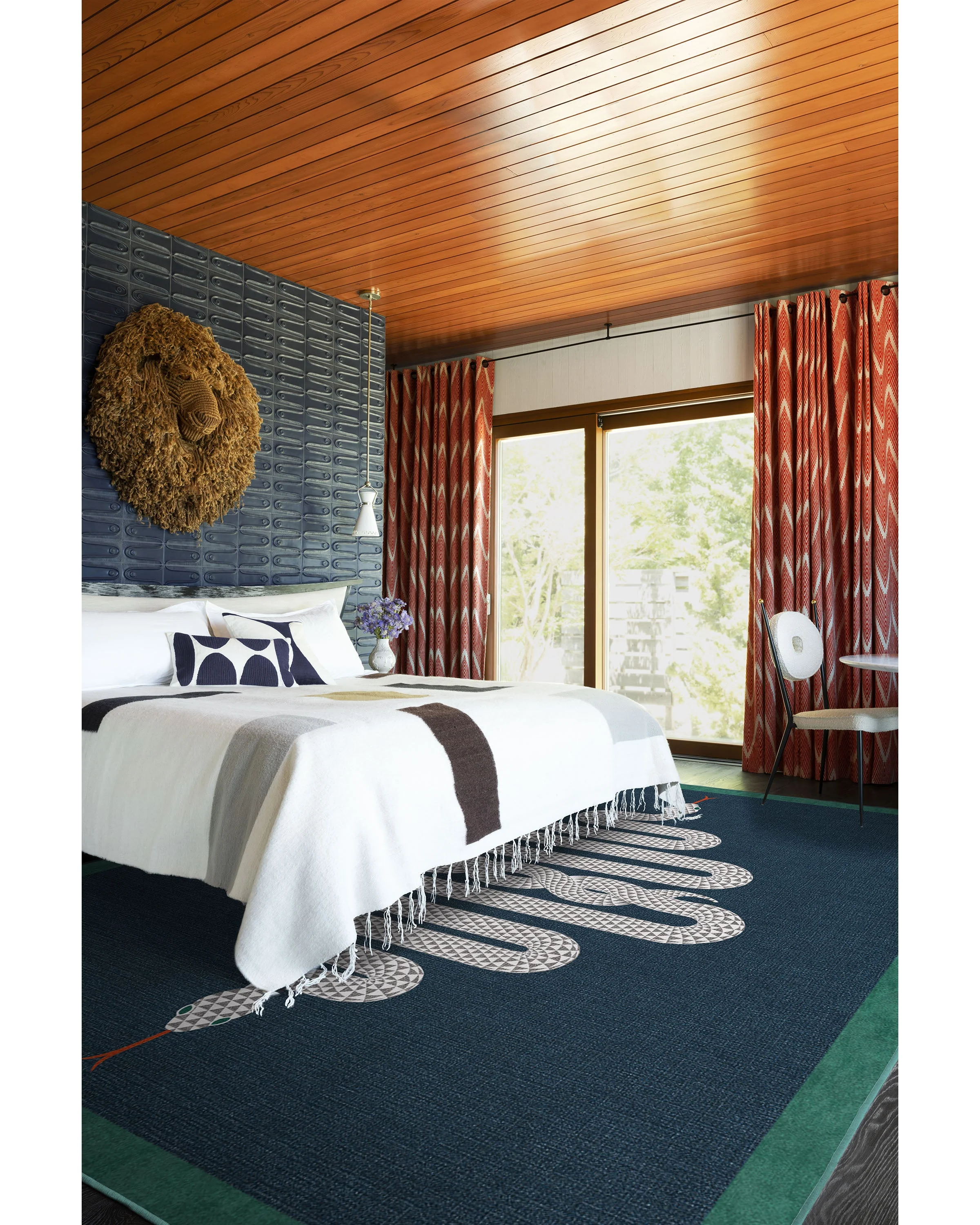 Venom Sapphire Rug by Jonathan Adler