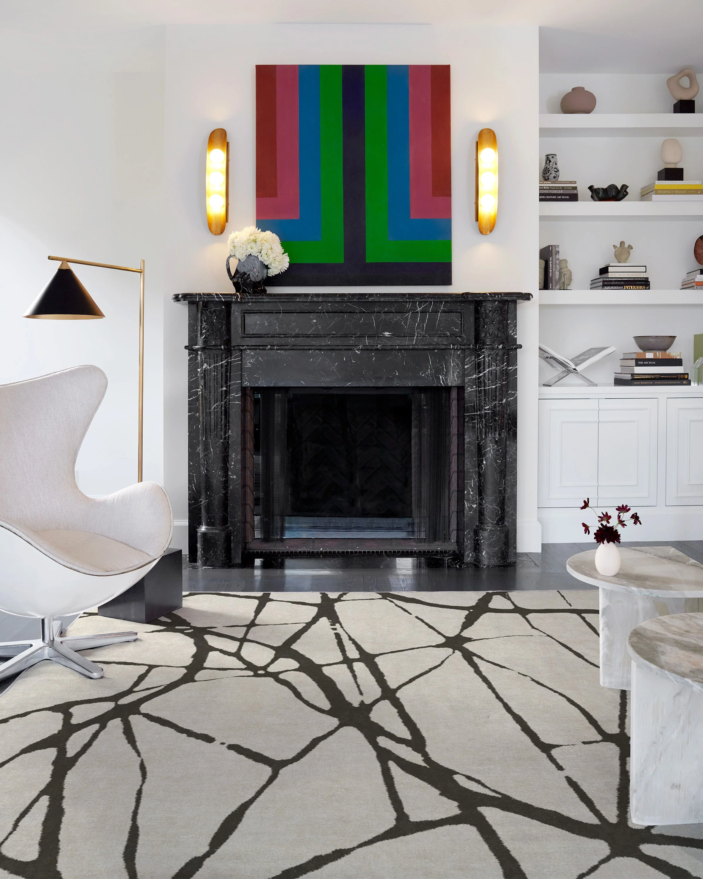 Marion Black & Ivory Rug by Nina Takesh
