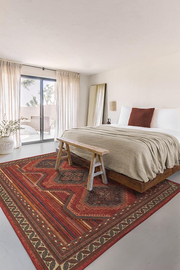 Mandalore Scarlet Red Flatwoven Rug