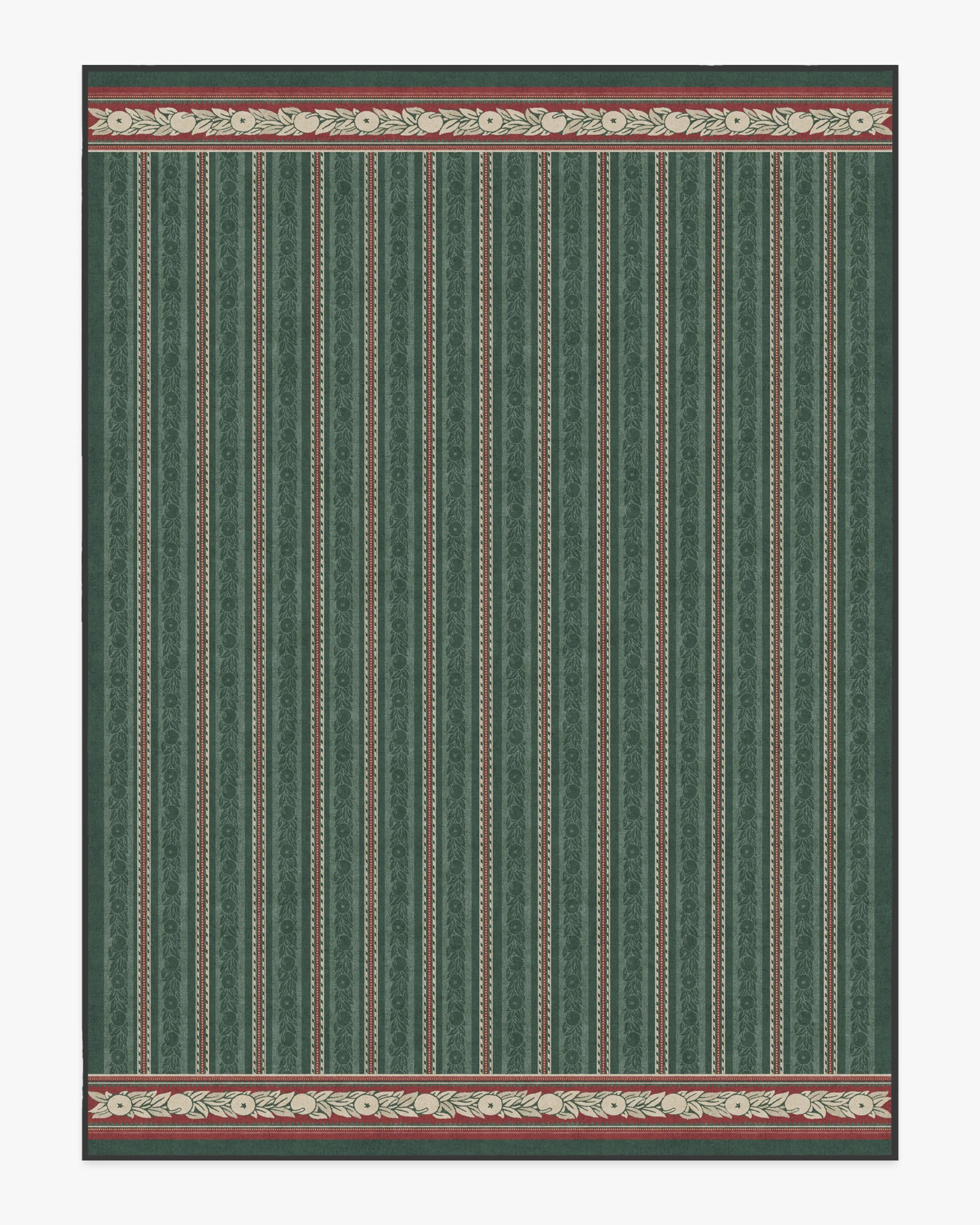 Fruit Stripe Spruce Green Flatwoven Rug by Morris & Co.