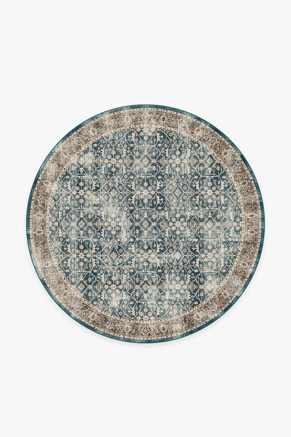 Celestine Teal Blue Flatwoven Rug