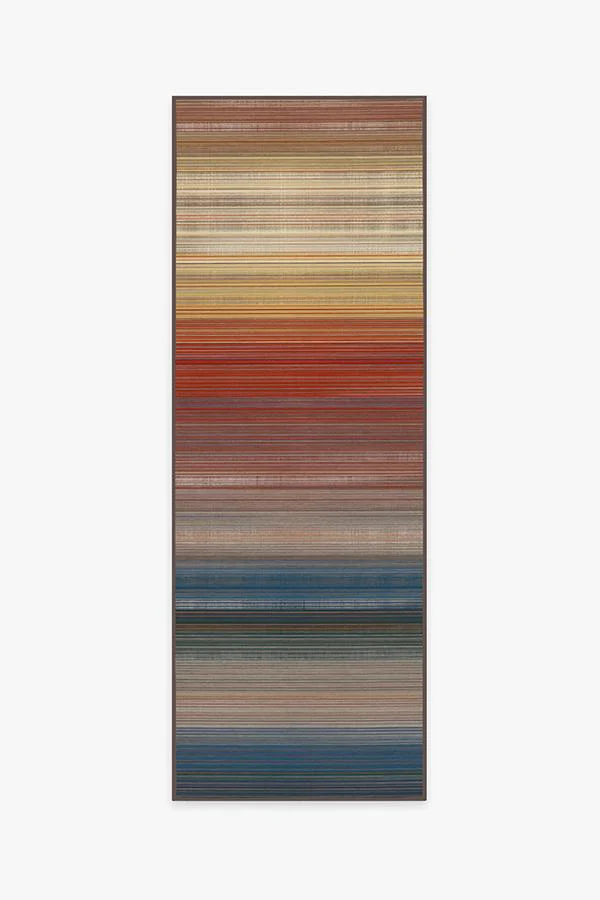 Linear Striped Multicolor Rug