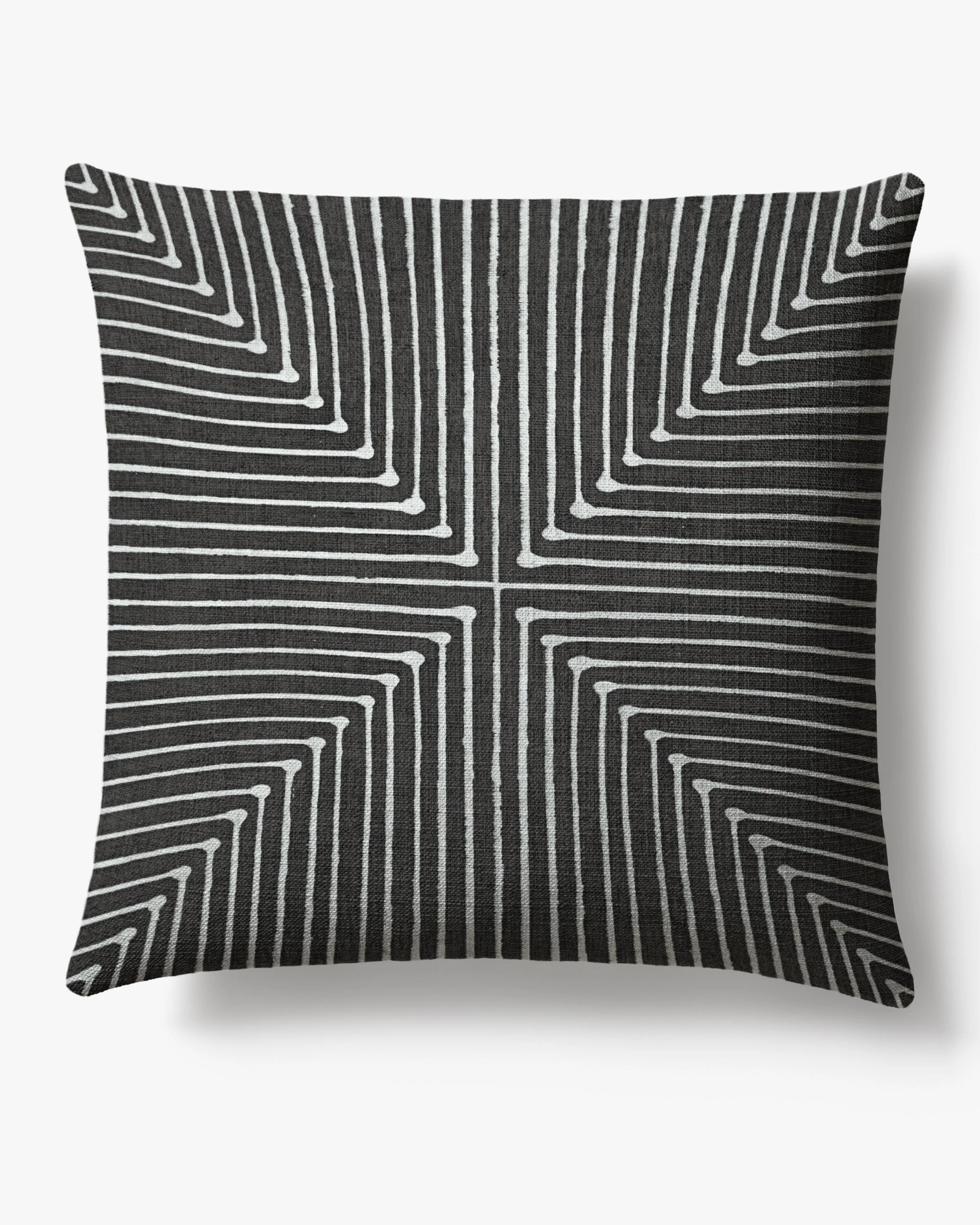 Inkdrop Charcoal Woven Throw Pillow by Jonathan Adler