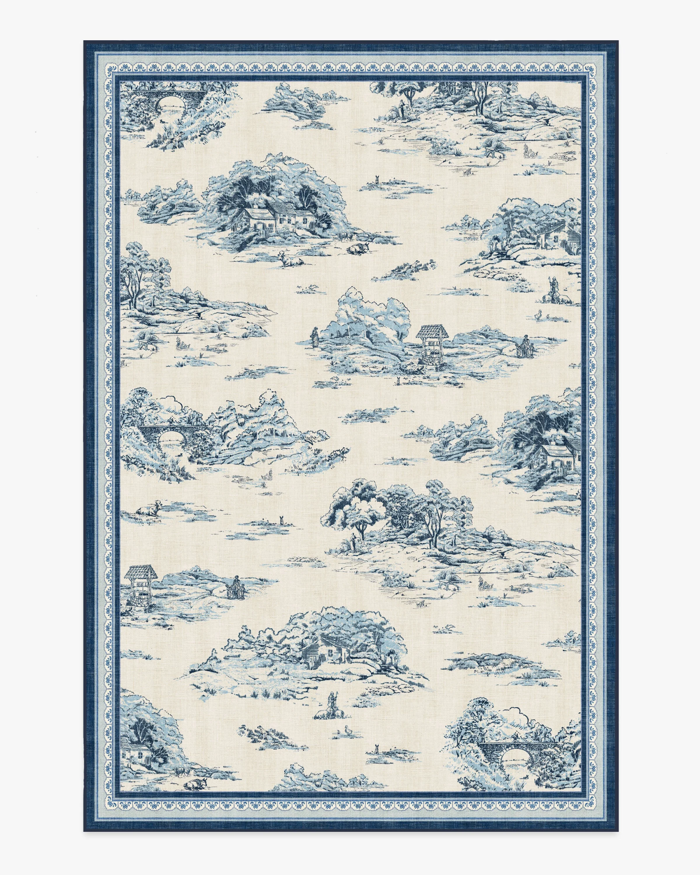 Provence Toile Delft Blue Rug