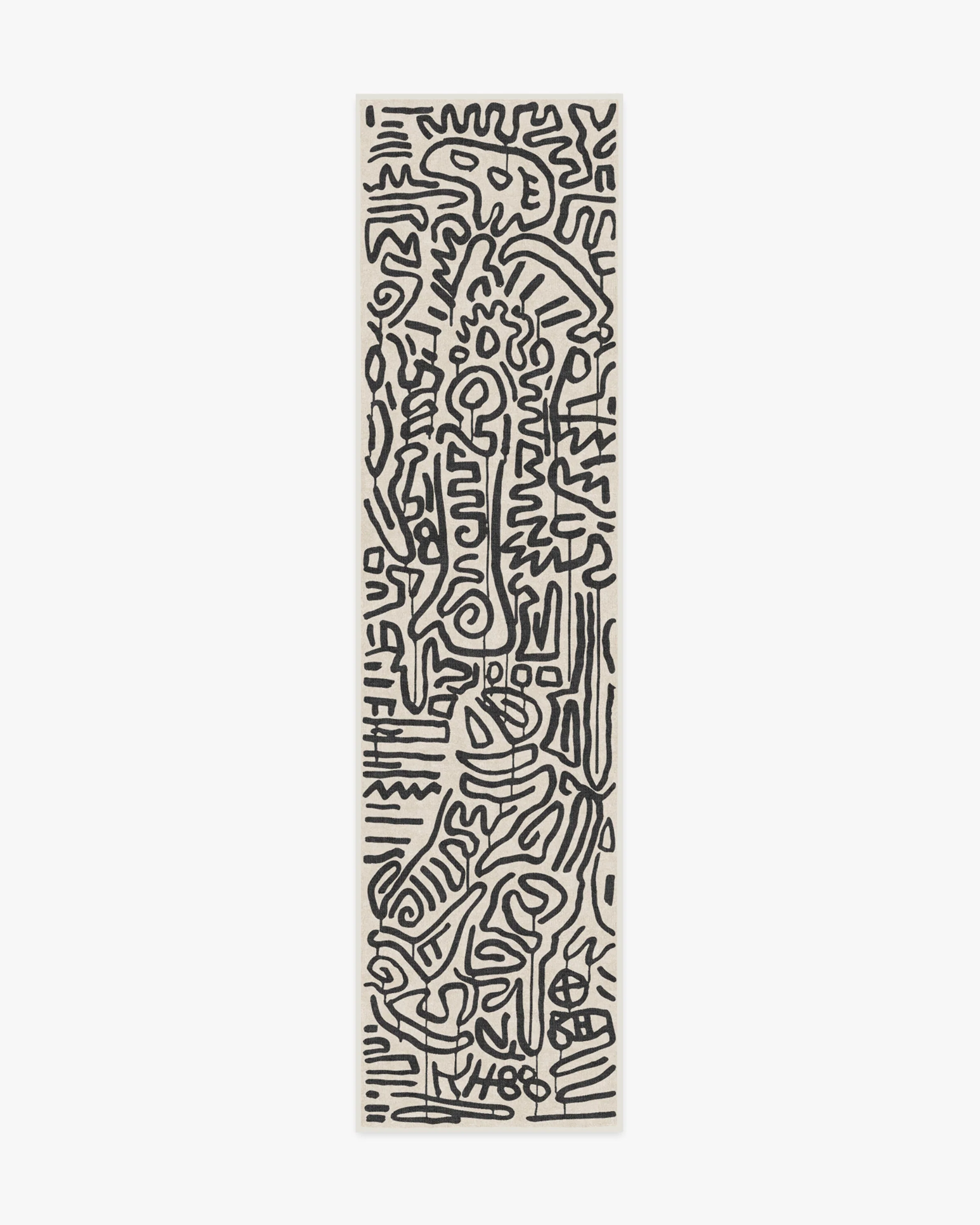 Freestyle Black & Ivory Rug by Keith Haring