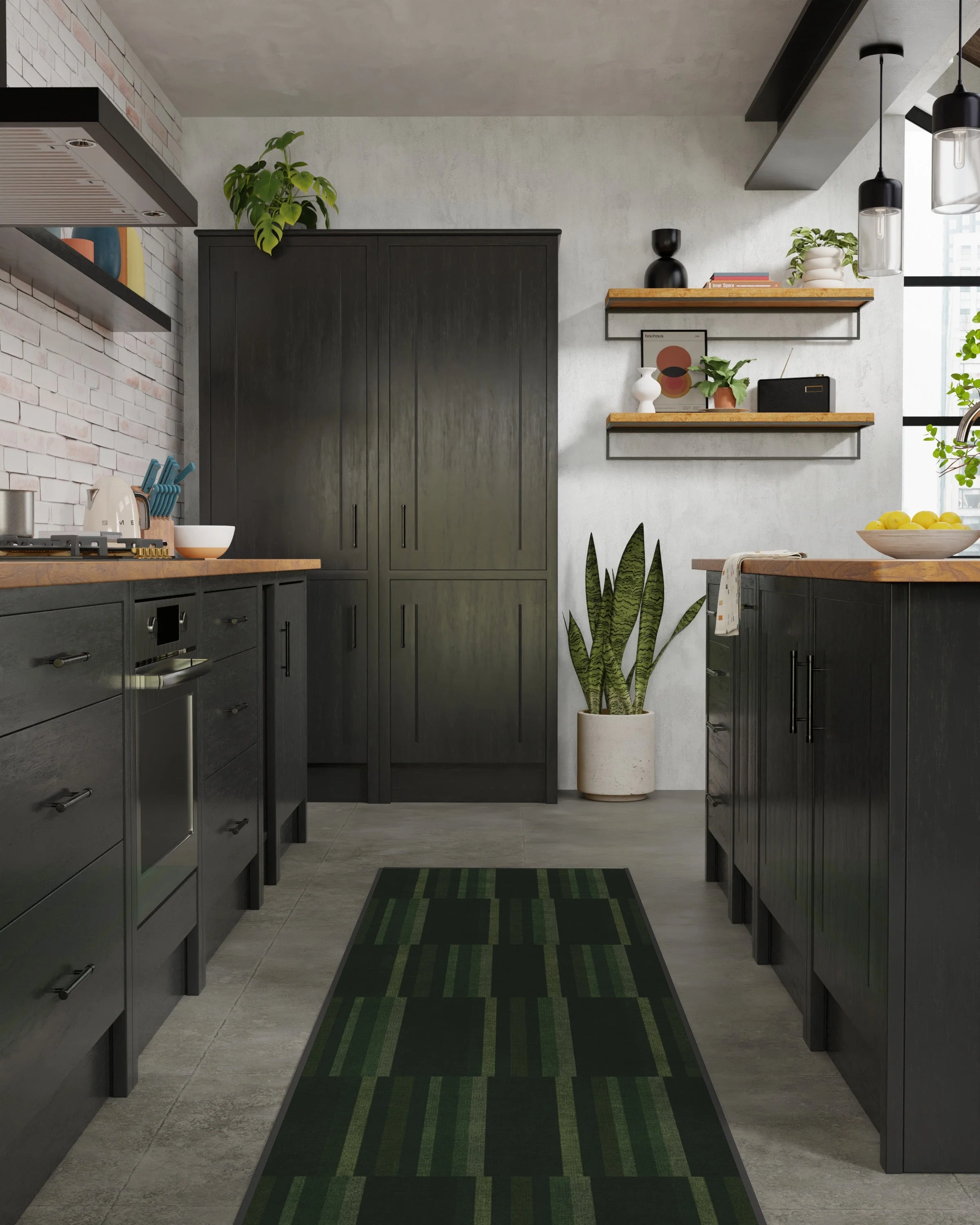 London Olive & Green Flatwoven Rug by Michael Michalsky