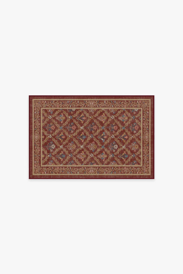 Bellflowers Amber Red Rug by Morris & Co.