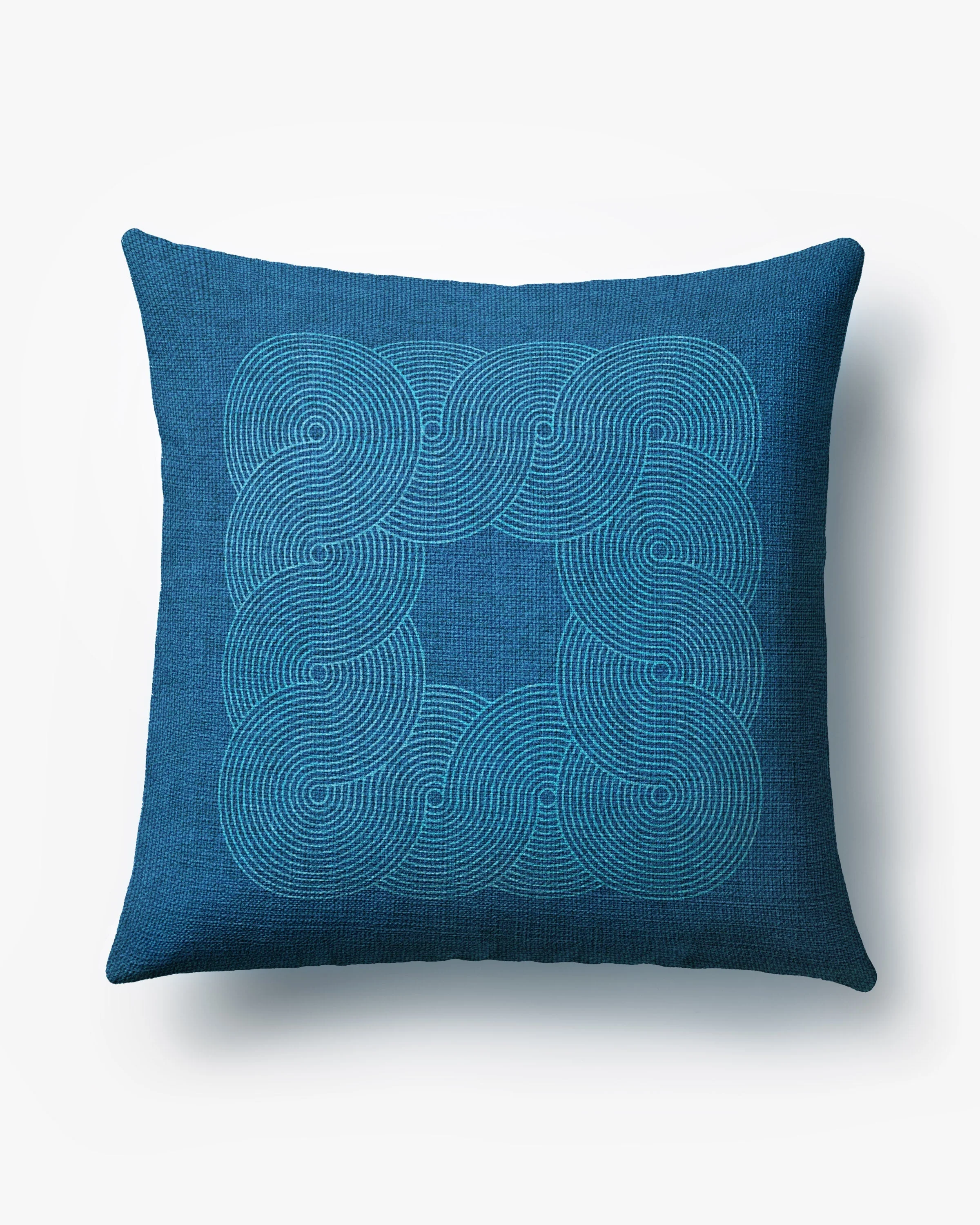 Pompidou Blue Woven Throw Pillow by Jonathan Adler