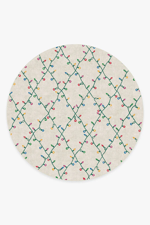 Holiday Lights Creme Flatwoven Rug