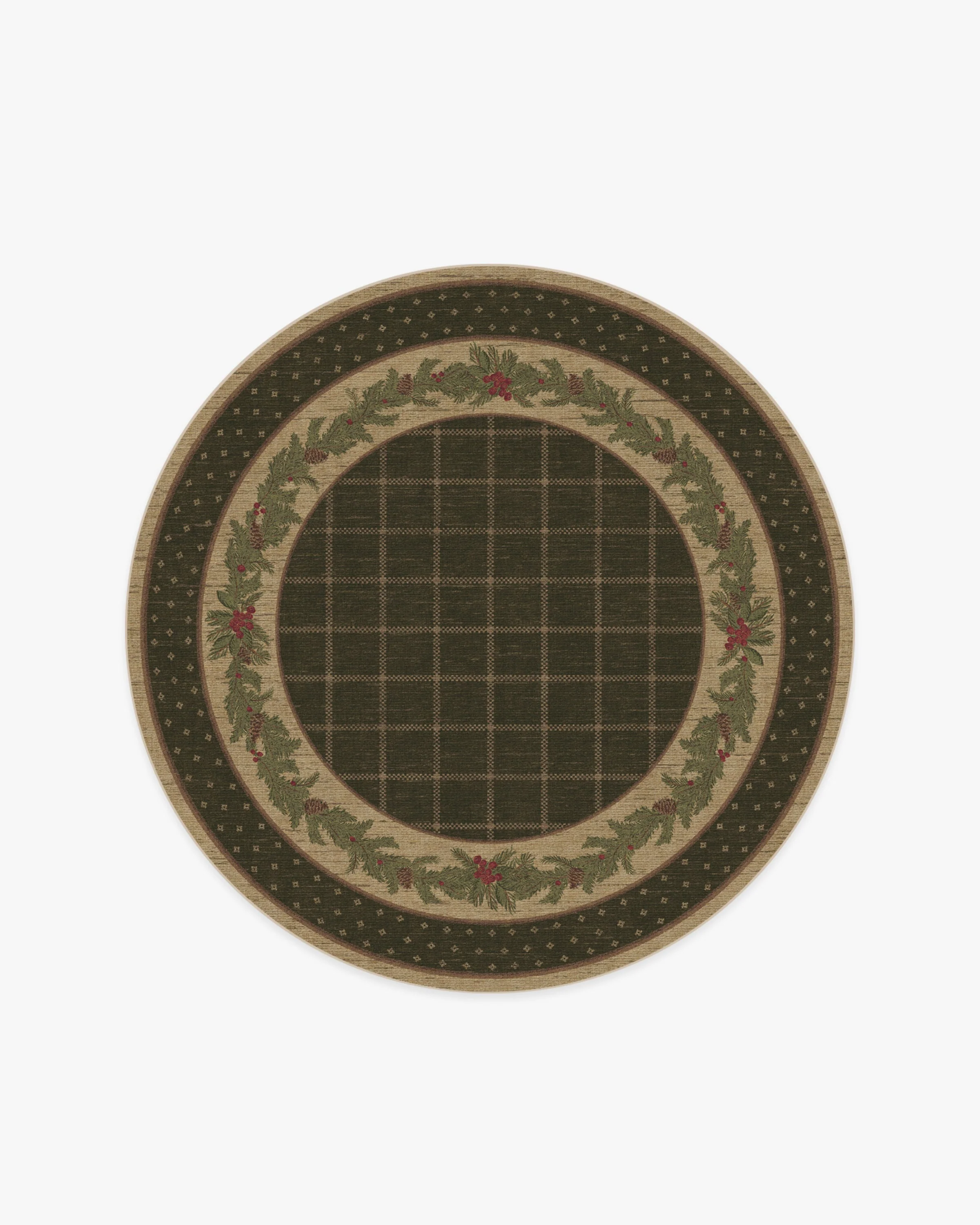 Pine Border Dark Olive Rug