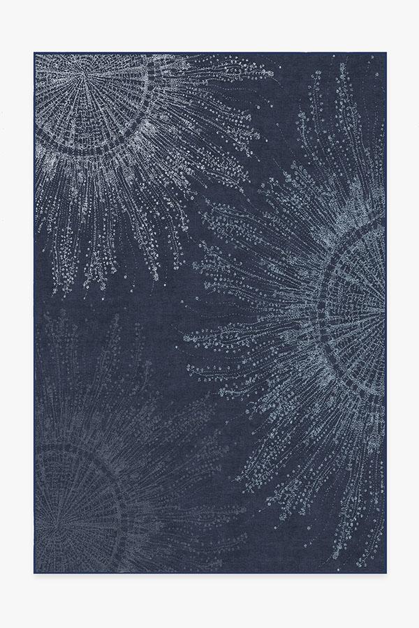 Jellyfish Bloom Navy Flatwoven Rug