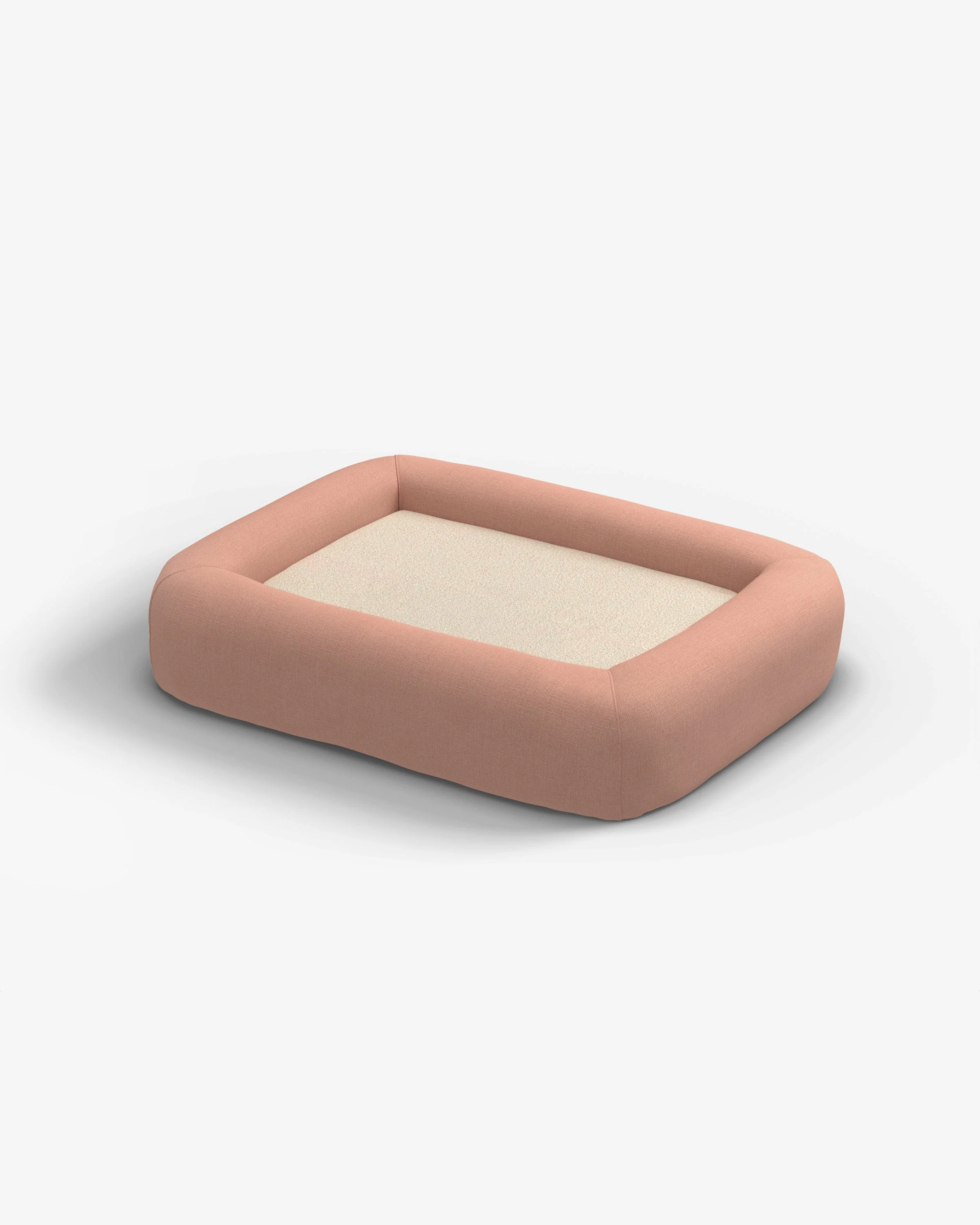 Coral Woven Bolster Pet Bed