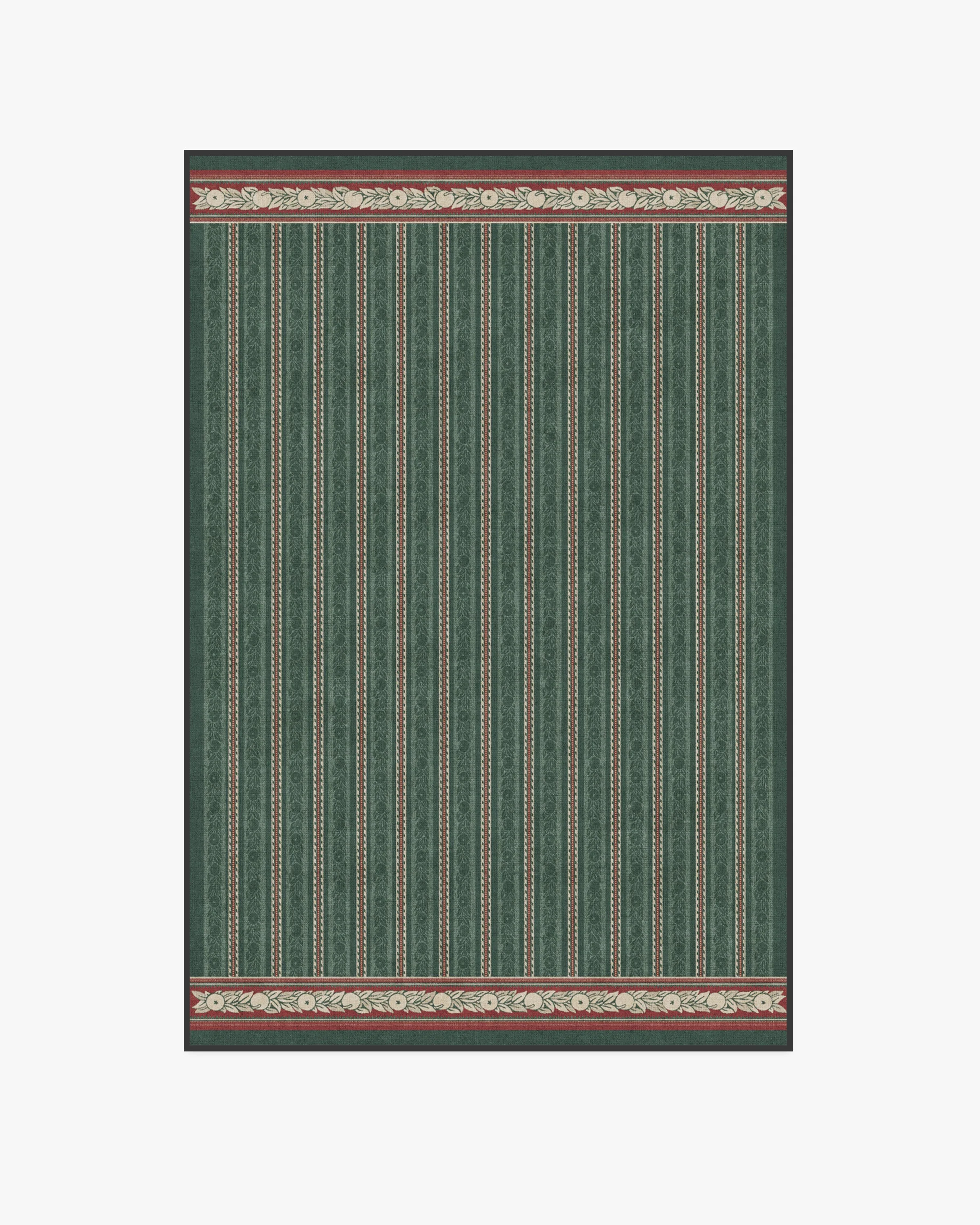 Fruit Stripe Spruce Green Flatwoven Rug by Morris & Co.