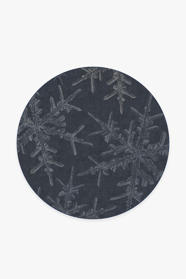 Snowflake Navy Flatwoven Rug