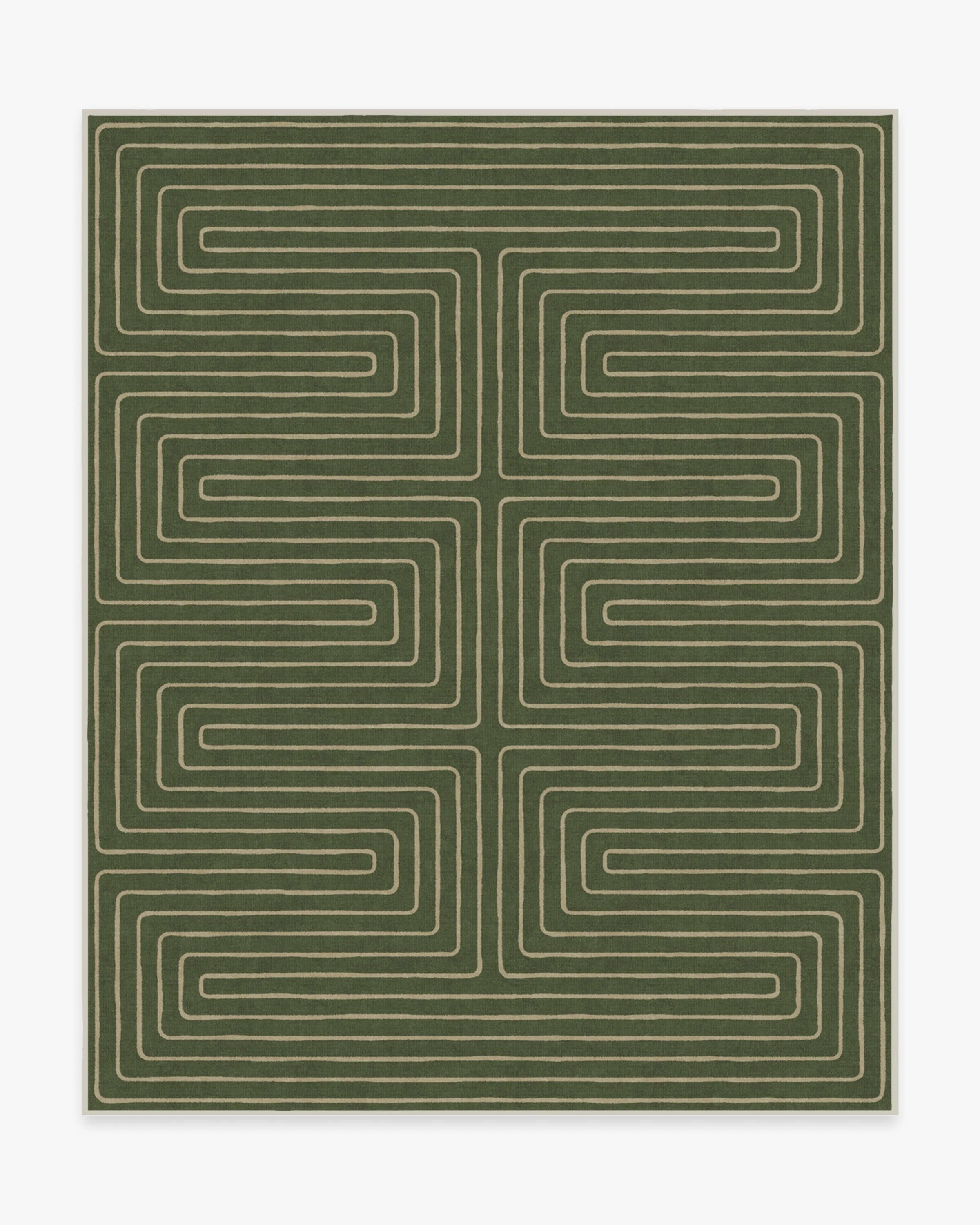 Labyrinth Fern Green Flatwoven Rug by Jonathan Adler