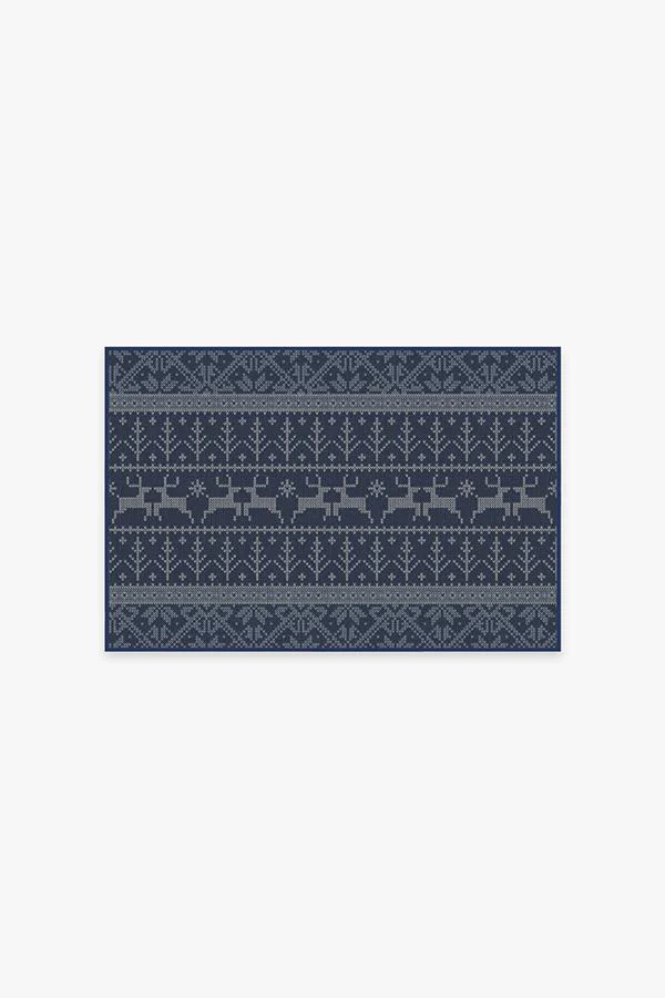 Fair Isle Blue Flatwoven Rug
