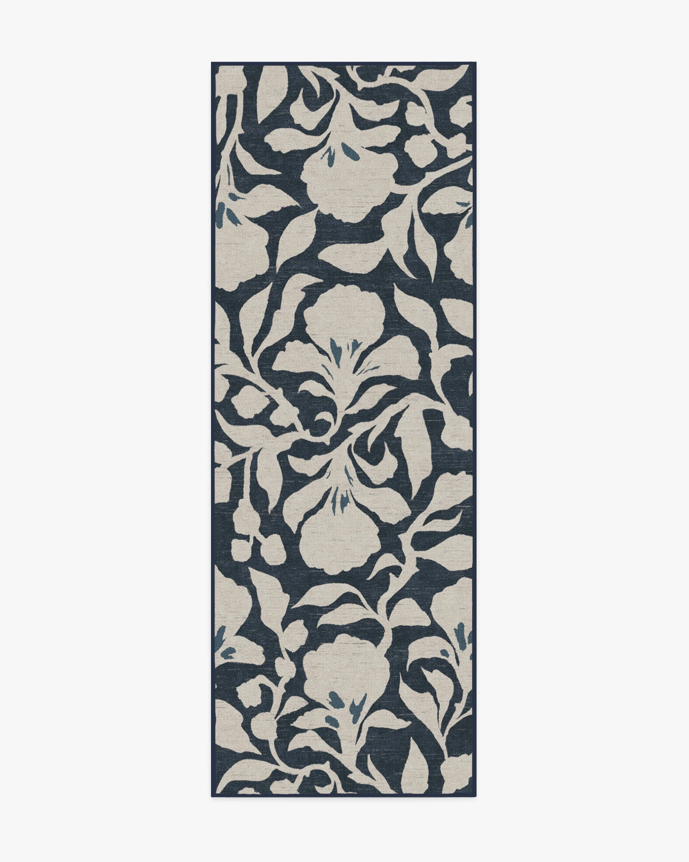 Flora Ink Blue & Ivory Flatwoven Rug by The Hiltons