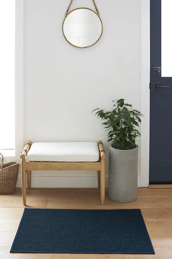 Heathered Solid Navy Flatwoven Rug