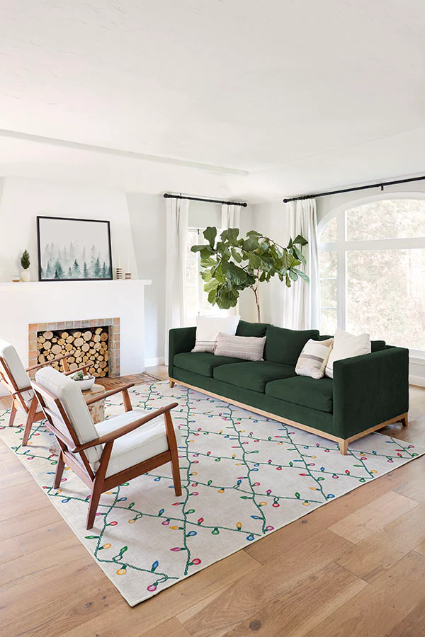 Holiday Lights Creme Flatwoven Rug
