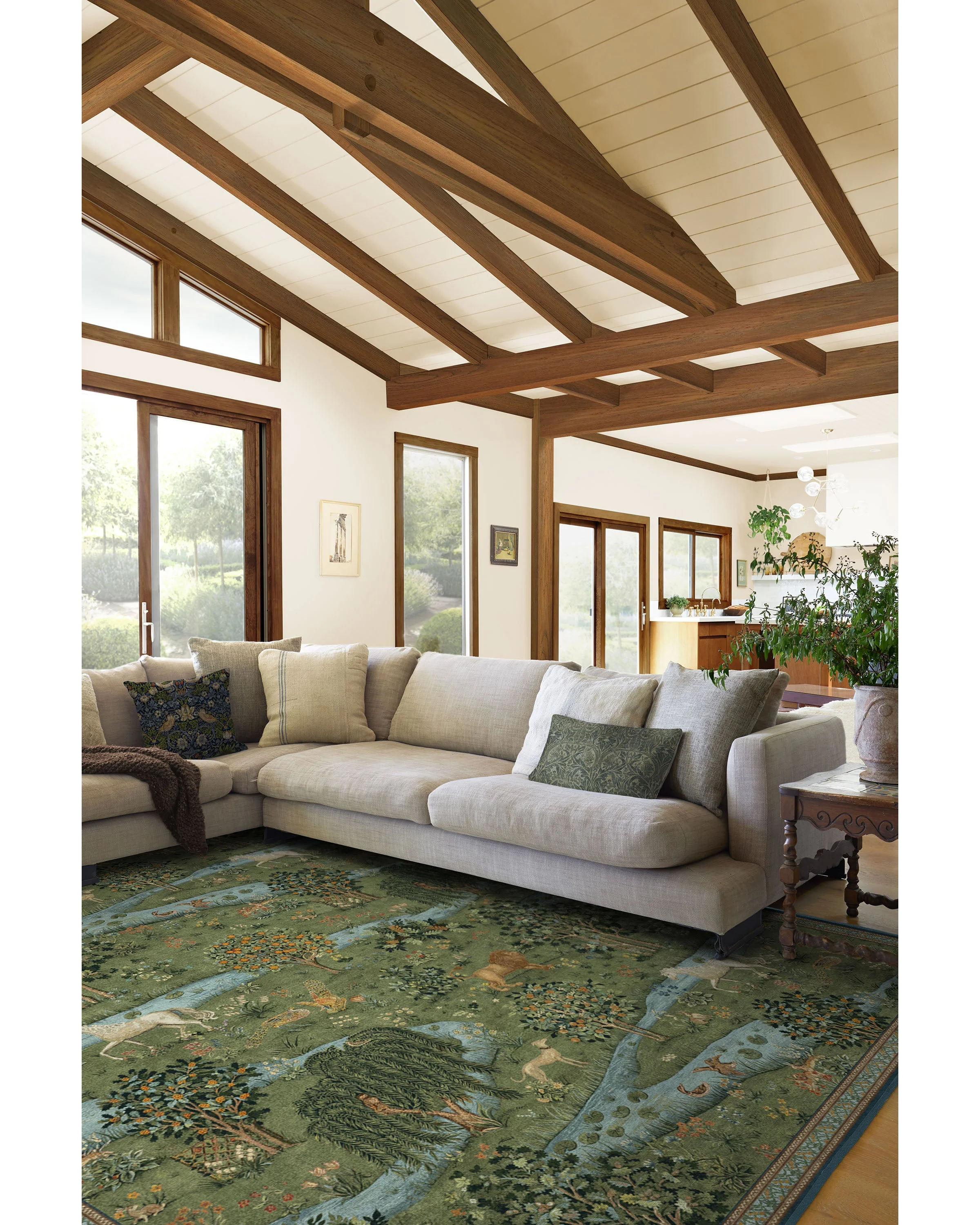 Owl & Willow Green Rug by Morris & Co.