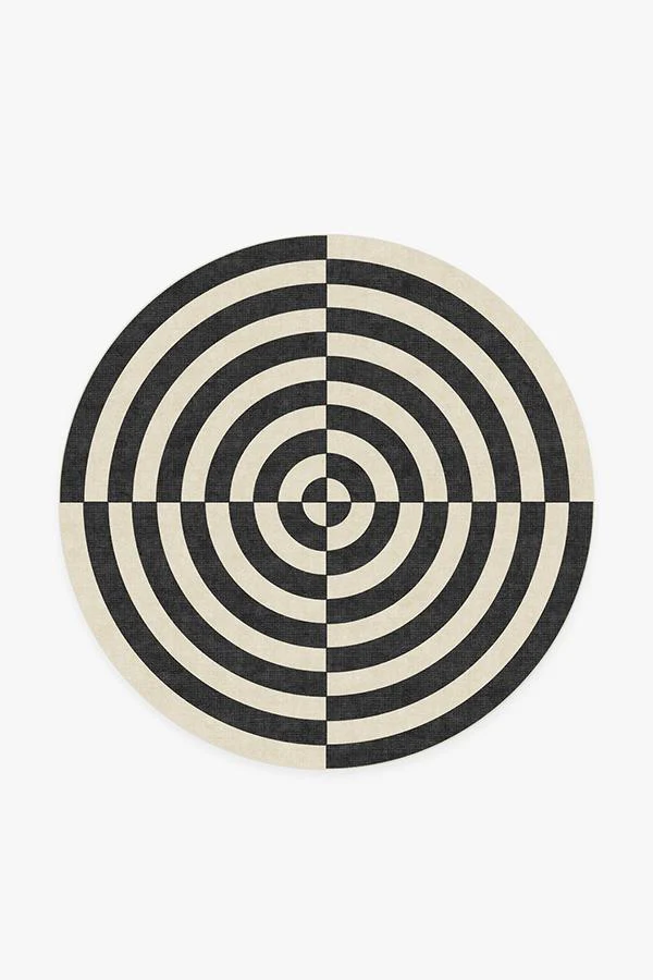 Op Art Charcoal Flatwoven Rug by Jonathan Adler