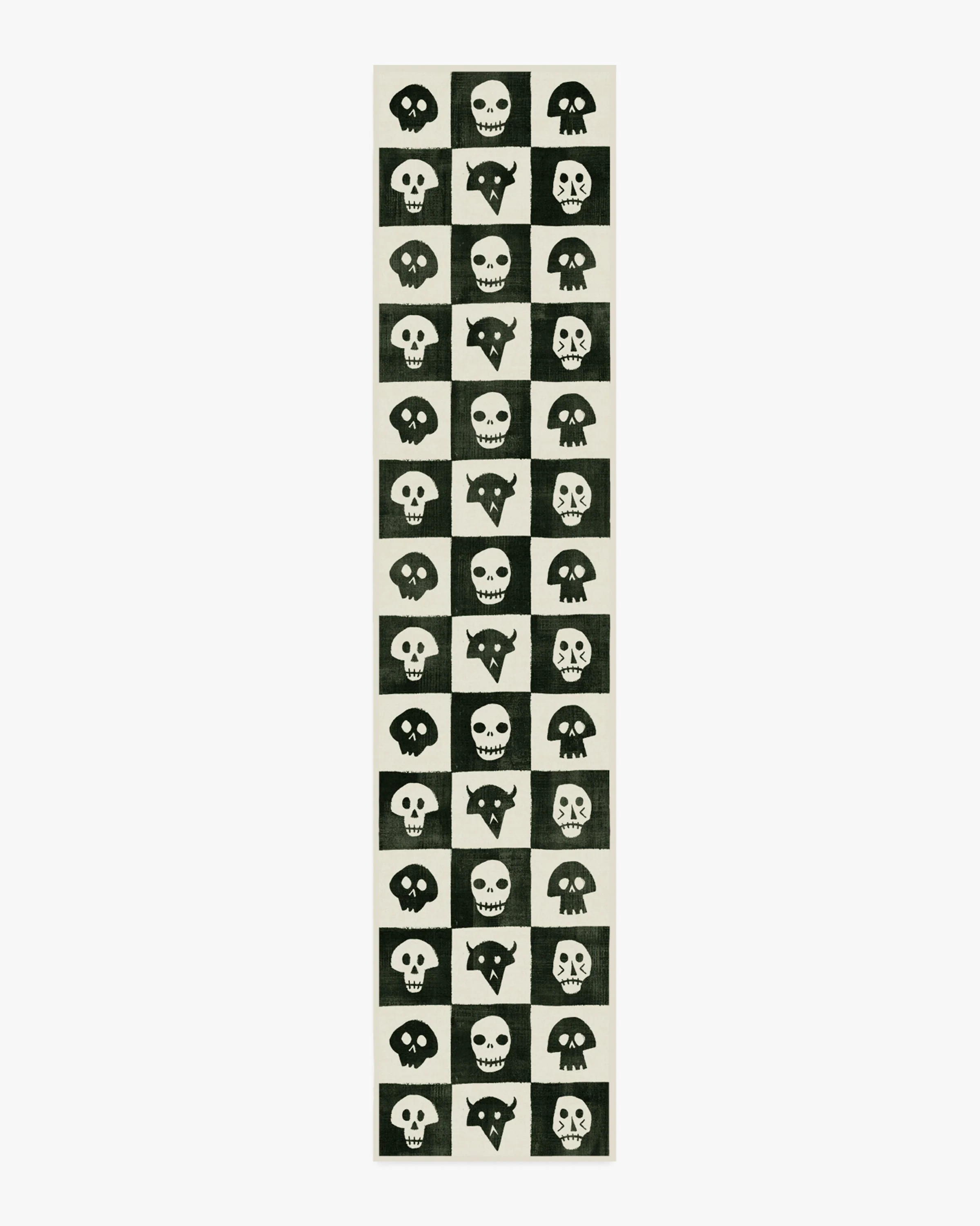 Grim Grins Black & Ivory Flatwoven Rug