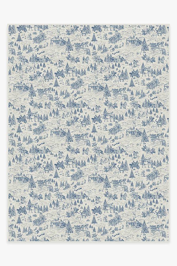 Winter Toile Blue Flatwoven Rug