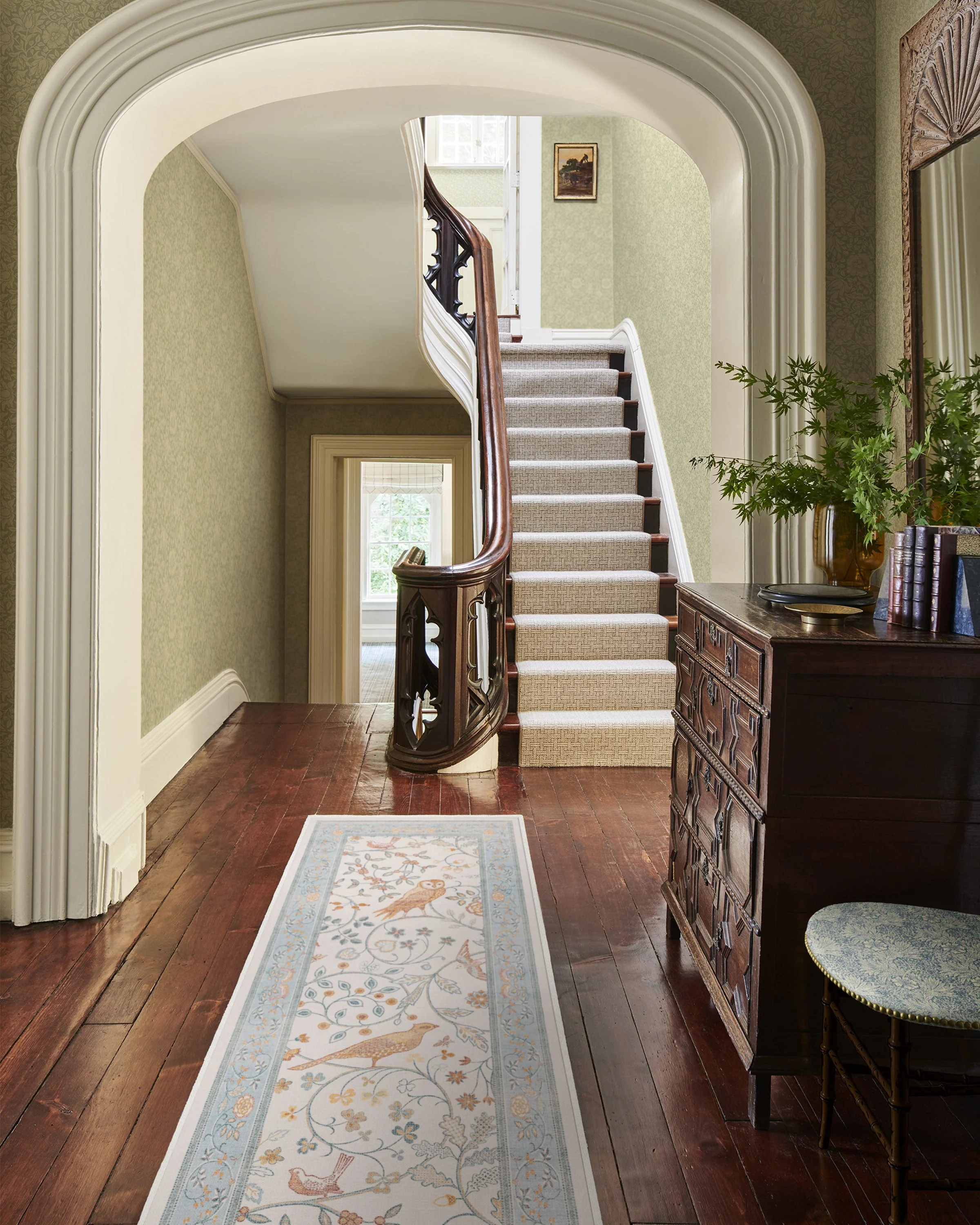 Newill Ivory & Blue Rug by Morris & Co.