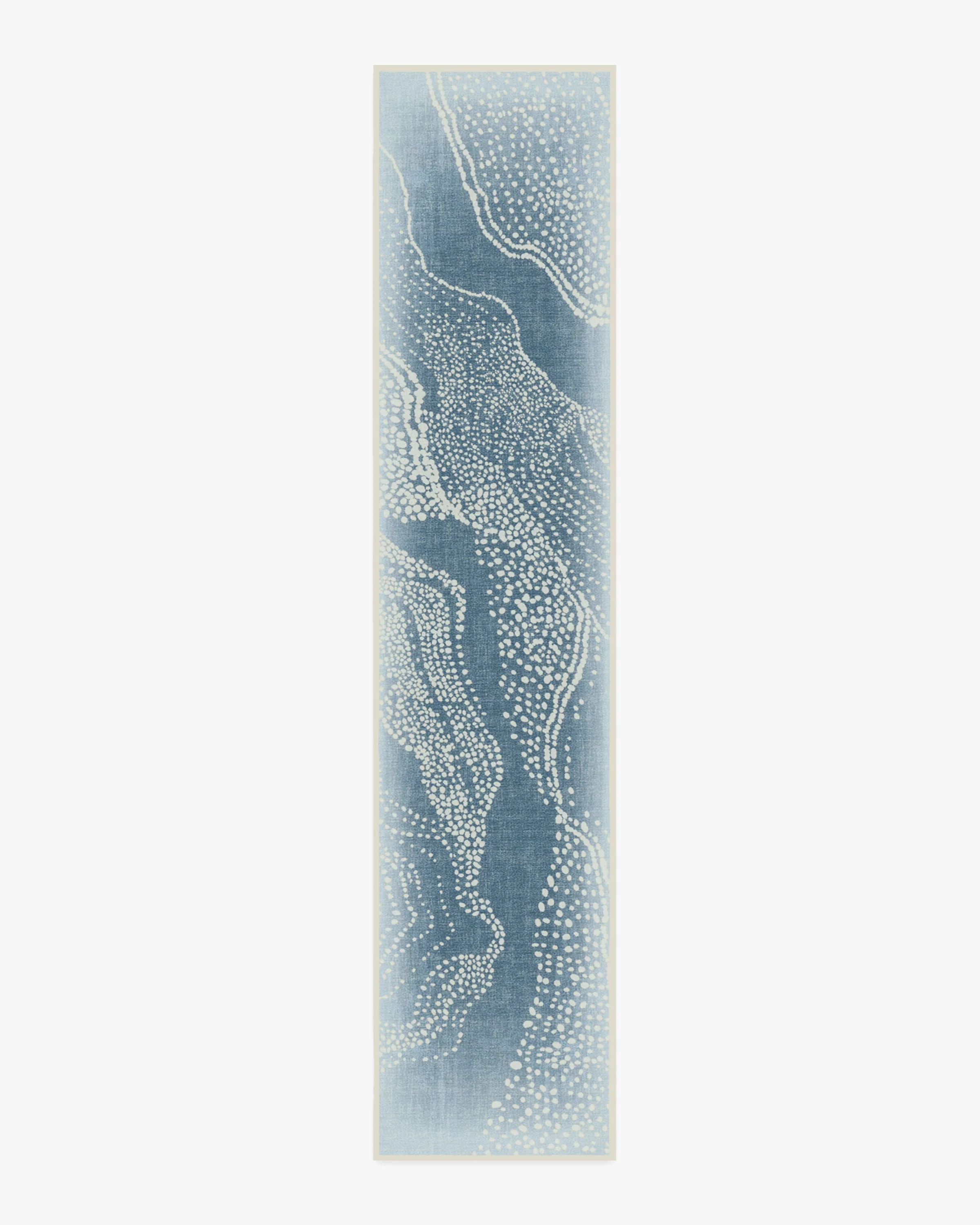 Adorned Soft Blue Flatwoven Rug by Malene Barnett