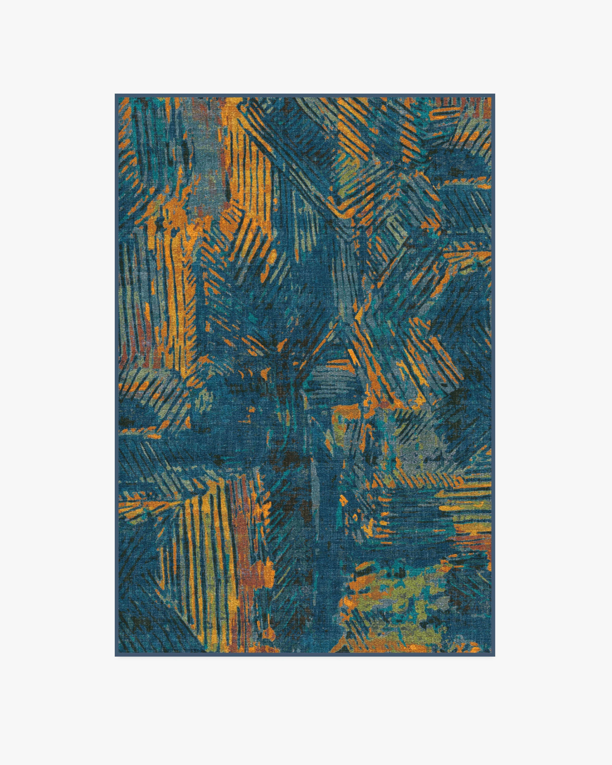 Sgraffito Royal Blue Rug by Malene Barnett