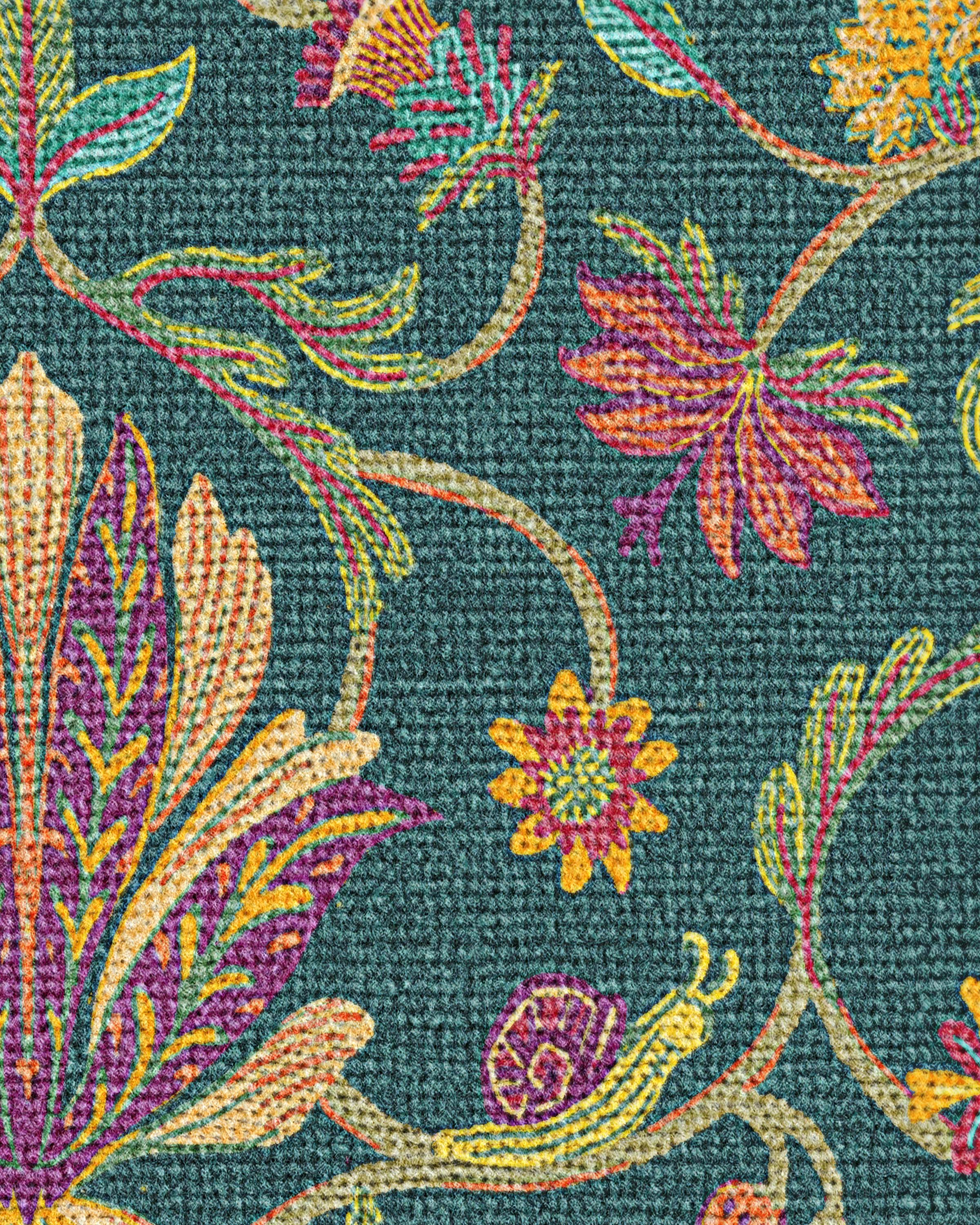 Tendril Teal Doormat by Iris Apfel
