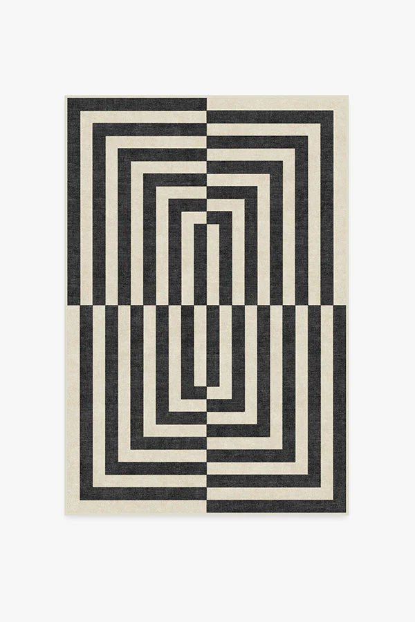 Op Art Charcoal Rug by Jonathan Adler