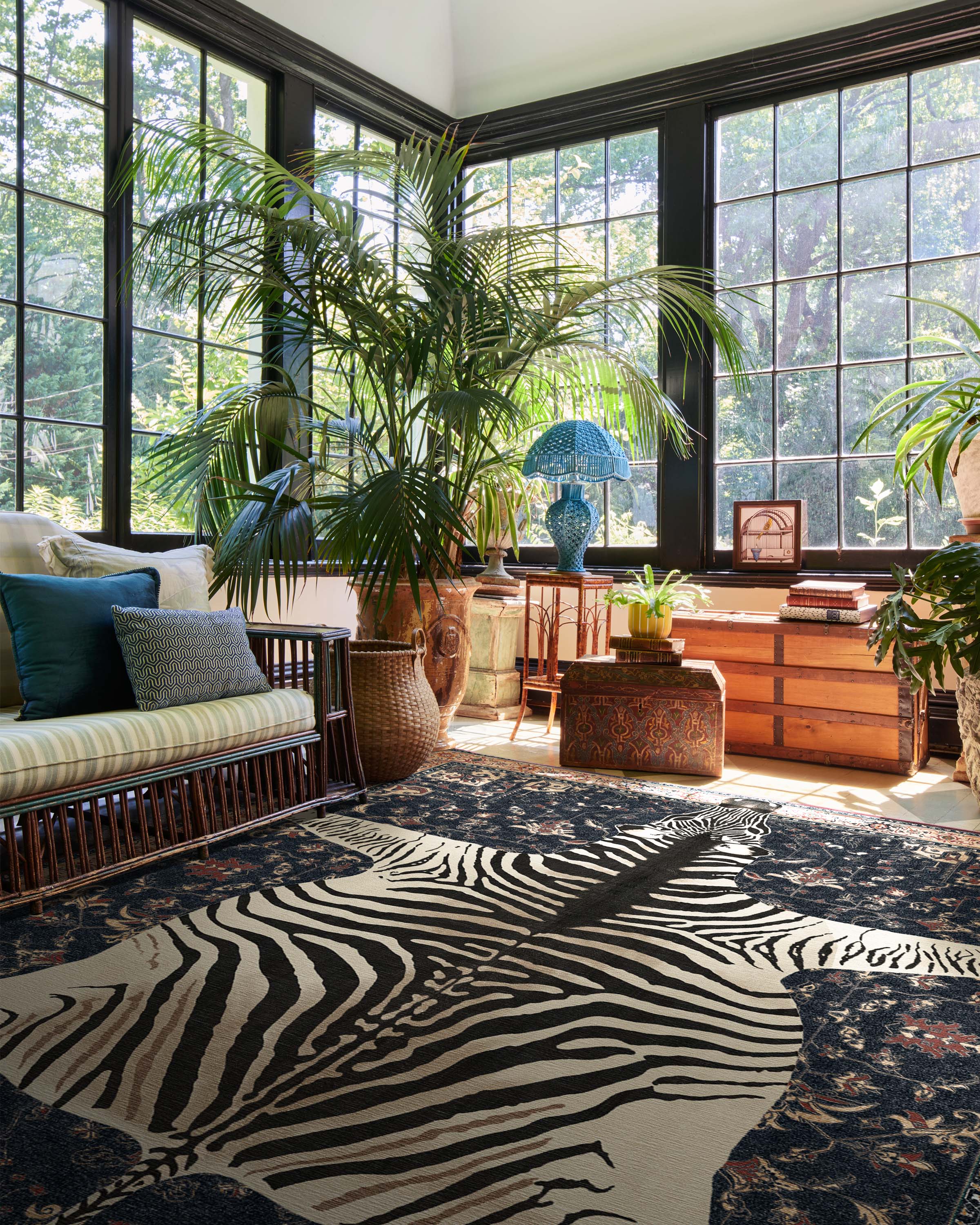 On Safari Sapphire Rug by Iris Apfel