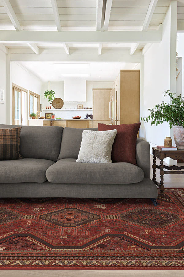 Zareen Scarlet Red Flatwoven Rug