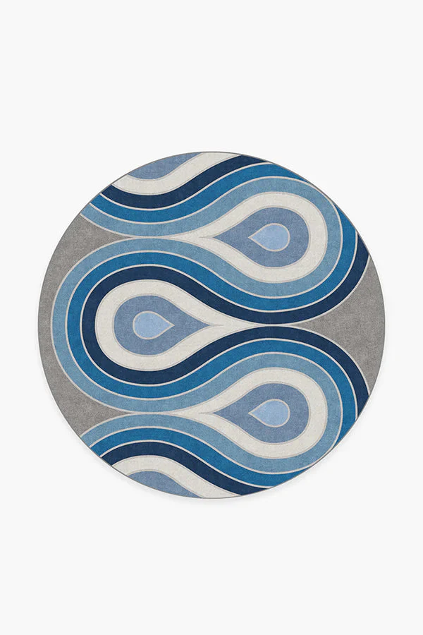 Milano Blue Steel Rug by Jonathan Adler
